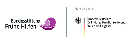 Bundesstiftung mit Bundesministerium Logo Bundestiftung Frühe Hilfen mit Förderung Bundesministerium frü Bildung, Familie, Senioren, Frauen und Jugend