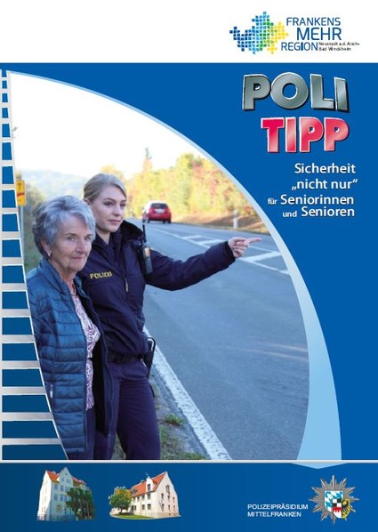 Titel der Broschüre Politipp mit Seniorin und Polizistin
