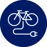 Symbol Fahrrad mit Stromstecker